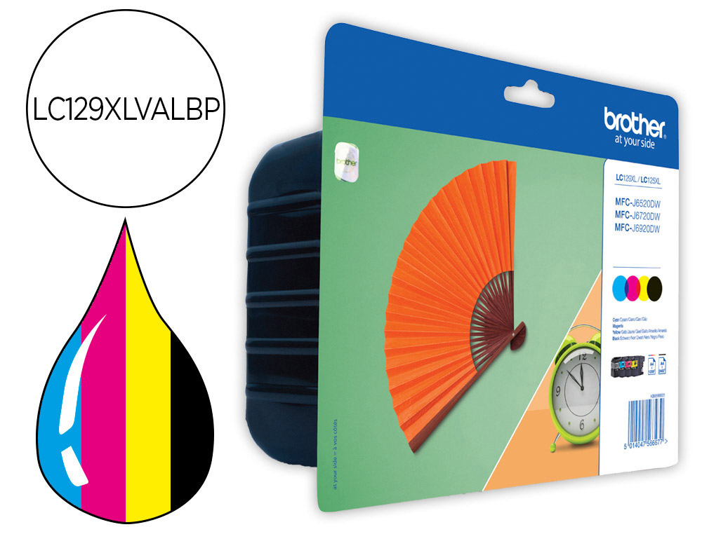 CARTOUCHE D'ENCRE BROTHER LC-129XL MFC-J6520DW/         MFC-J6720DW / MFC-J6920DW     PACK NOIR JAUNE MAGENTA CYAN