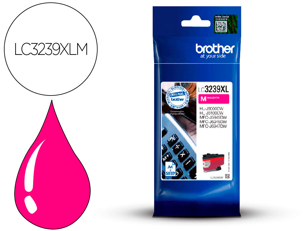 CARTOUCHE  BROTHER JET D'ENCRE LC3239M MAGENTA 5000  PAG