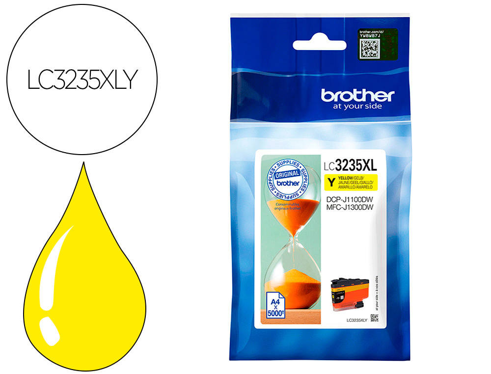 CARTOUCHE BROTHER JET D'ENCRE LC3235XLY  COULEUR JAUNE 5000 PAG