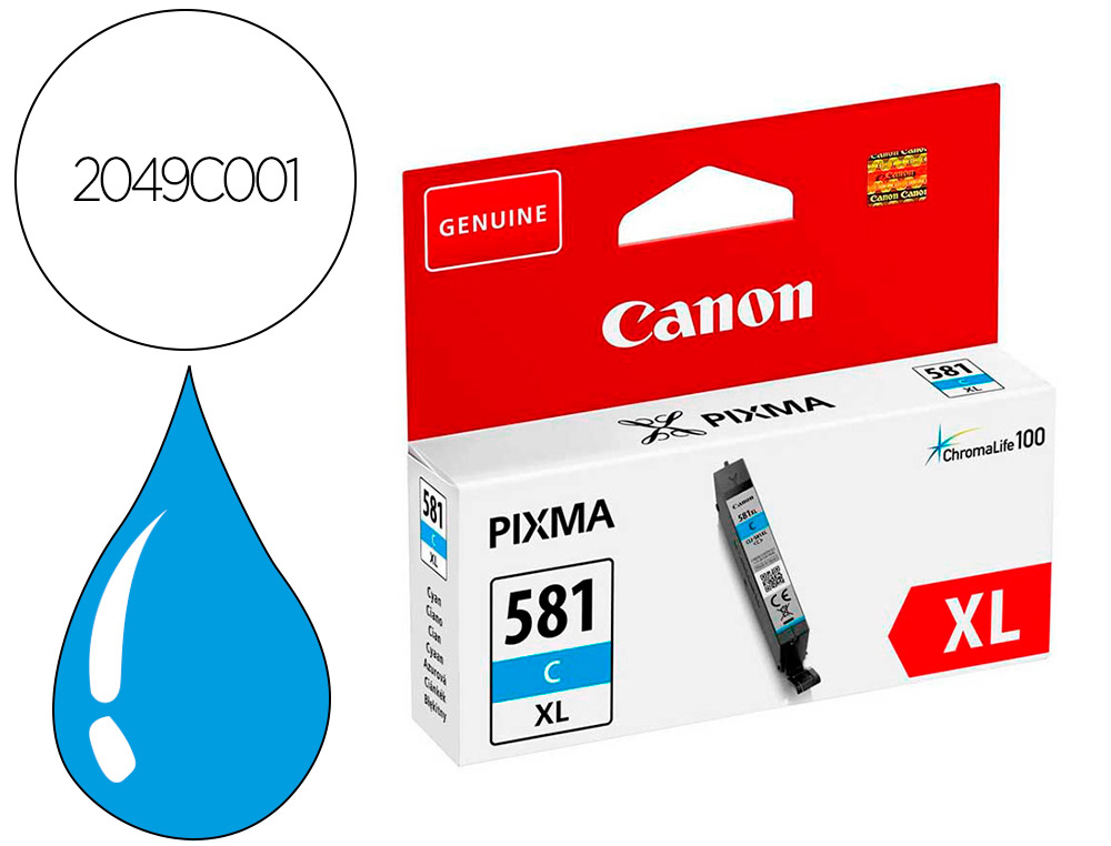 CARTOUCHE CANON JET D'ENCRE CLI-581XL COULEUR CYAN