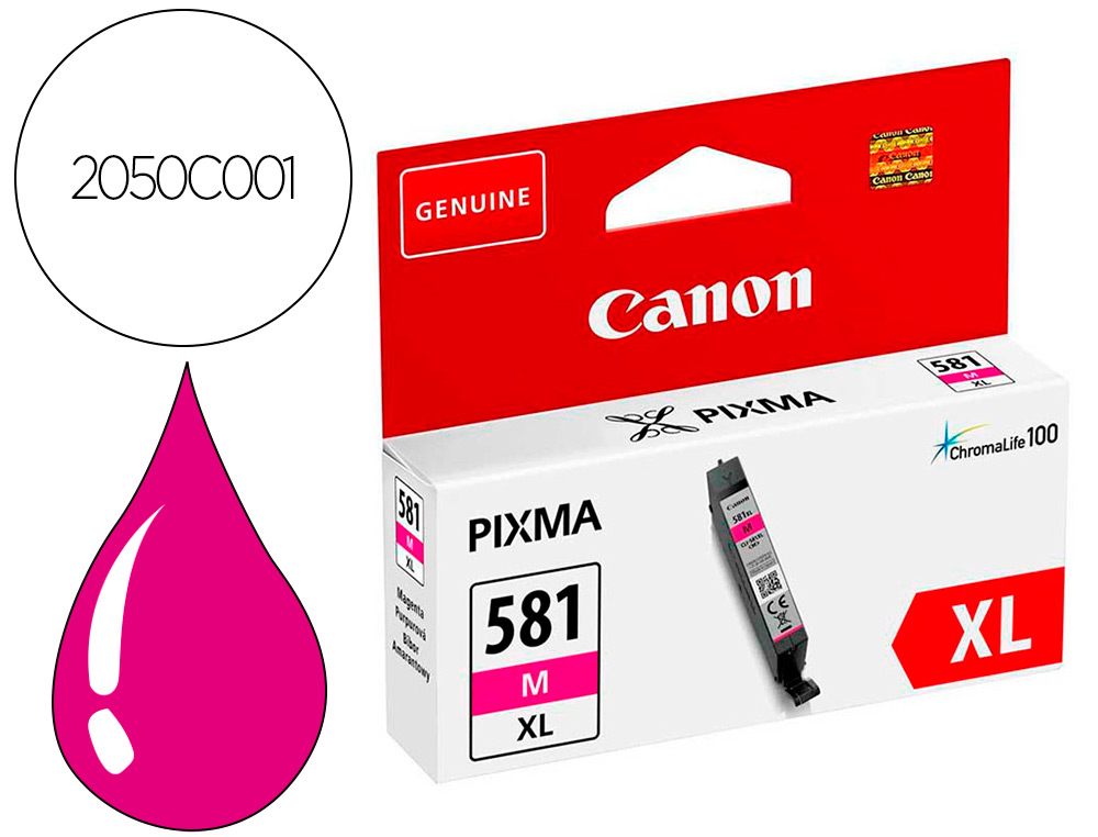 CARTOUCHE CANON JET D'ENCRE CLI-581XL COULEUR MAGENTA