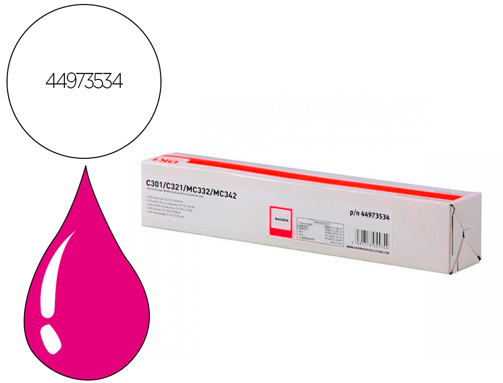 CARTOUCHE OKI MC332/C300SERIES COULEUR      MAGENTA 1500 PAG