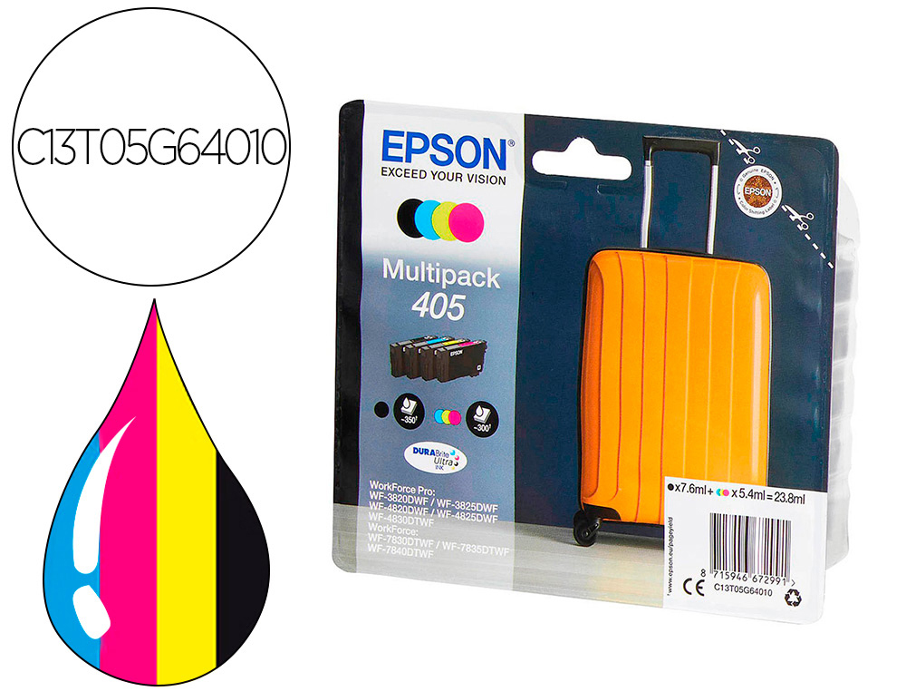 CARTOUCHES EPSON VALISE 405 PACK DE 4