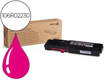 TONER LASER XEROX 106R02230 POUR PHASER 6600 WORKCENTRE 6605 COULEUR MAGENTA 6000P