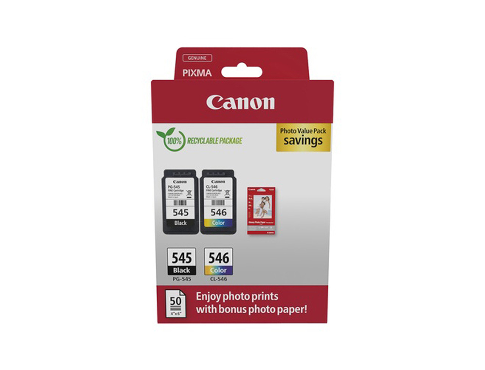CARTOUCHE CANON ORIGINAL PG-545/CL-546 PACK 2 UNITES   NOIR + CYAN-MAGENTA-JAUNE