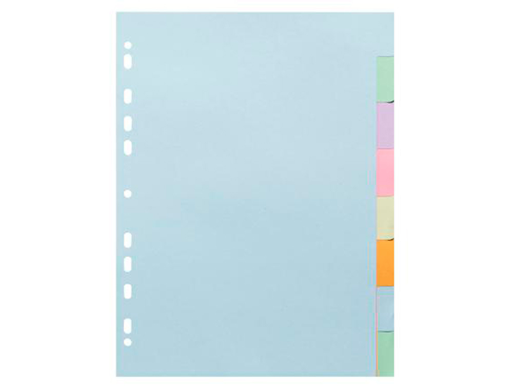 INTERCALAIRE EXACOMPTA CARTE FORTE 170GR A4 8 POSITIONS    COLORIS PASTEL