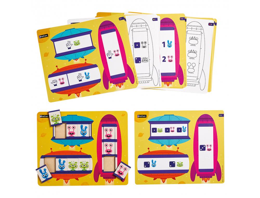ATELIER LUDITAB NATHAN LES PETITS MARTIENS LOT DE 2      PUZZLES A SOLUTION MULTIPLES