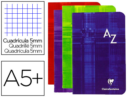 RPERTOIRE CLAIREFONTAINE PIQRE PAPIER VLIN VELOUT COUVERTURE PELLICULE LAVABLE 170X220MM 96 PAGES 90G 5X5MM