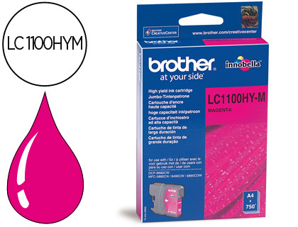 CARTOUCHE BROTHER JET D'ENCRE LC1100HYM COULEUR MAGENTA 750P