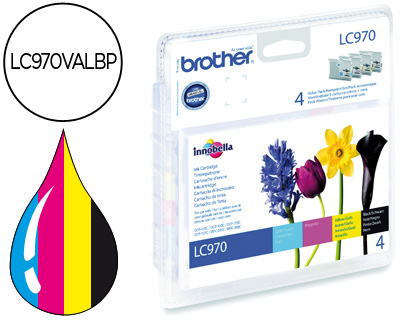 CARTOUCHE BROTHER JET D'ENCRE LC970VALBP PACK 4 ENCRES