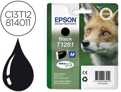 CARTOUCHE EPSON T1281 JET D'ENCRE C13T12814010 COULEUR NOIR 170P