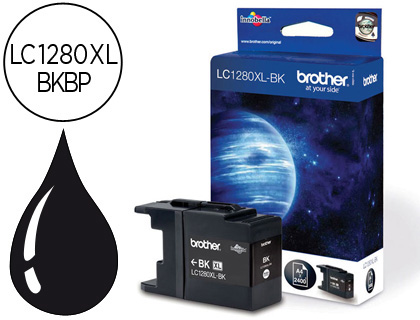 CARTOUCHE BROTHER JET D'ENCRE LC1280XLBK COULEUR NOIR HAUTE CAPACIT 2400P