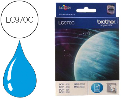 CARTOUCHE BROTHER JET D'ENCRE LC970C COULEUR CYAN 300P
