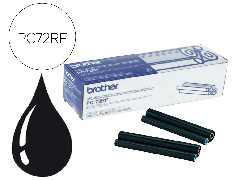 CARTOUCHE BROTHER FAX TRANSFERT THERMIQUE PC72RF 2 RECHARGES 2X144P