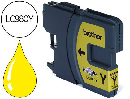CARTOUCHE BROTHER JET D'ENCRE LC980Y COULEUR JAUNE 260P