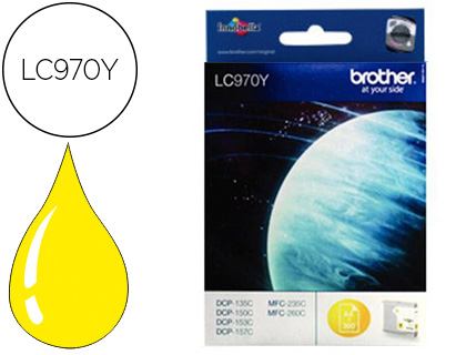 CARTOUCHE BROTHER JET D'ENCRE LC970Y COULEUR JAUNE 300P
