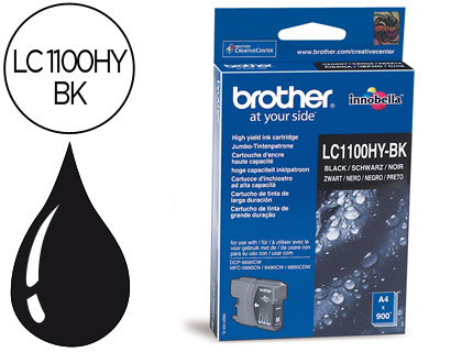 CARTOUCHE BROTHER JET D'ENCRE LC1100HYBK COULEUR NOIR HAUTE CAPACIT 900P