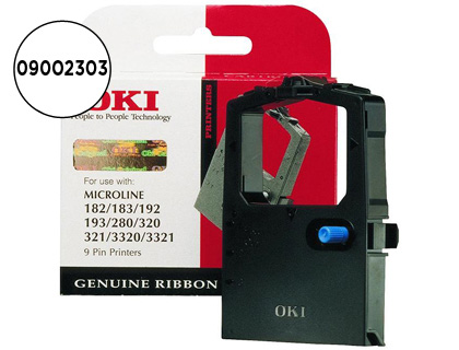 RUBAN MATRICIELLE OKI 09002303 POUR ML183/192/193/280/320/321/33200/3321 COULEUR COULEUR NOIR