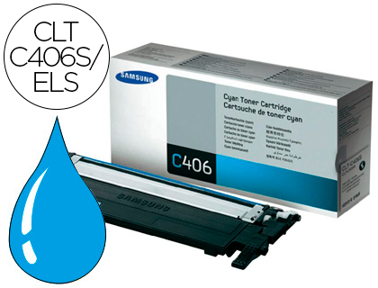 TONER LASER SAMSUNG ST984A MULTIFONCTIONS CLT-C406S COULEUR CYAN 1000P