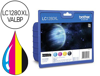 CARTOUCHE BROTHER JET D'ENCRE LC1280XLVALBP PACK 4 ENCRES HAUTE CAPACIT