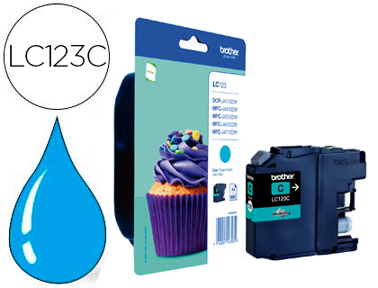 CARTOUCHE BROTHER JET D'ENCRE LC123C COULEUR CYAN 600P