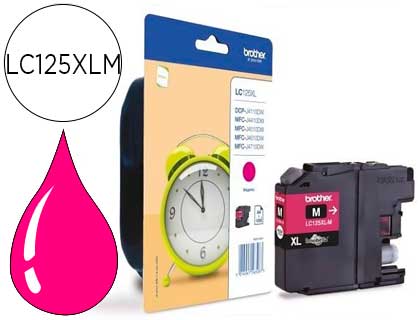 CARTOUCHE BROTHER JET D'ENCRE LC125XLM COULEUR MAGENTA HAUTE CAPACIT 1200P