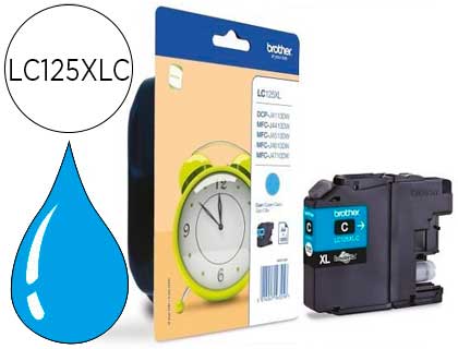 CARTOUCHE BROTHER JET D'ENCRE LC125XLC COULEUR CYAN HAUTE CAPACIT 1200P