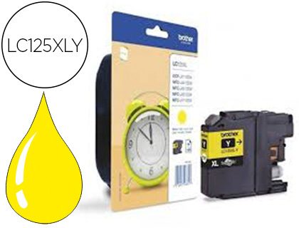 CARTOUCHE BROTHER JET D'ENCRE LC125XLY COULEUR JAUNE HAUTE CAPACIT 1200P