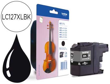 CARTOUCHE BROTHER JET D'ENCRE LC127XLBK COULEUR NOIR HAUTE CAPACIT 1200P