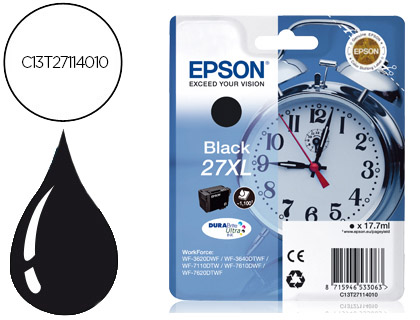 CARTOUCHE EPSON T2711 JET D'ENCRE C13T27114010 COULEUR NOIR HAUTE CAPACIT 1500P