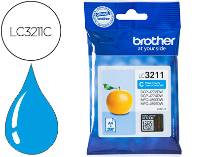 CARTOUCHE BROTHER JET D'ENCRE LC3211C COULEUR CYAN 200P