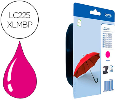 CARTOUCHE BROTHER JET D'ENCRE ORIGINALE LC225XLM COULEUR MAGENTA