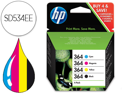 CARTOUCHE HP 364 JET D'ENCRE N9J73AE COMBO PACK 4 UNITS