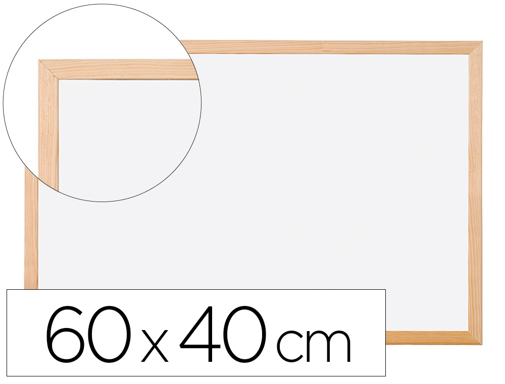 TABLEAU Q-CONNECT MLAMIN CADRE BOIS LISSE LAVABLE STABILIT MARQUEURS SPCIAUX ACCESSOIRES FIXATION MUR 60X40CM